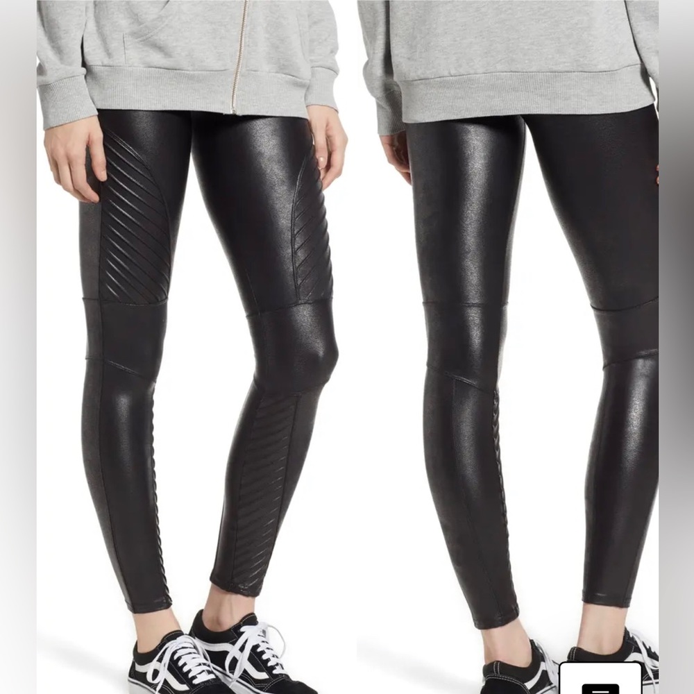 Spanx Faux Leather Moto Leggings